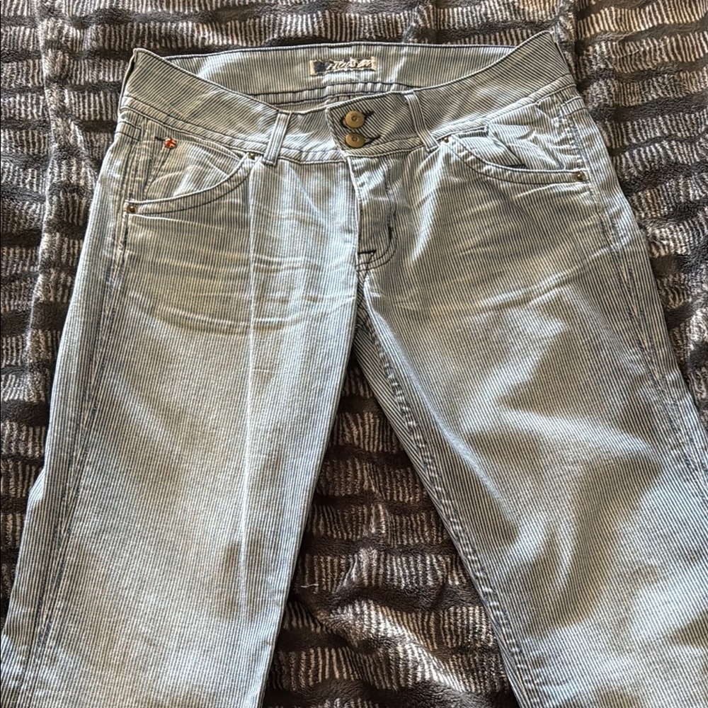Hudson Jeans blue/white stripe flare Denim